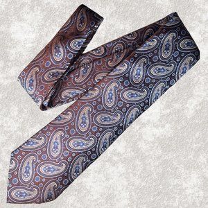 BURMA-BIBAS 100% Silk Paisley Print Neck Designer Tie